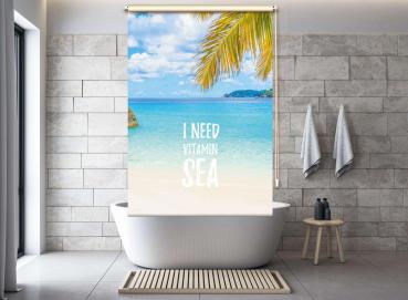 Vitamin Sea Palm Extartiqe Duschrollo - Duschvorhang Tolle Verarbeitung Made in Germany